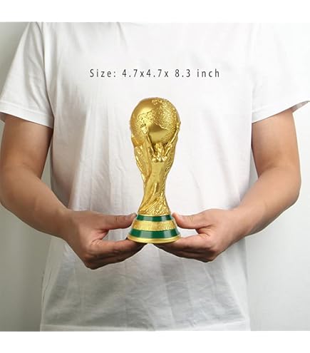 World Soccer Trophy Replica – Resin Collectible In 5"/7"/9"/13" Sizes, Gold Finish, Display Award For Football Fans