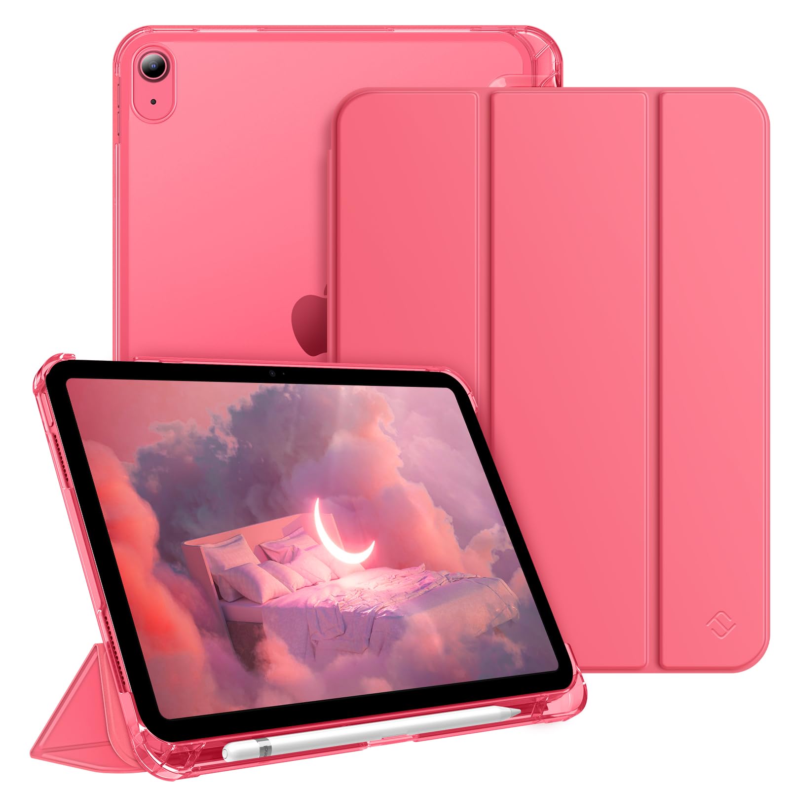 FINTIE Case for iPad (A16) 11th Generation 11 Inch (2025), iPad 10th Generation 10.9 Inch (2022) - Ultra Slim Cover with Matte Back Shell Built-in Pencil Holder, Auto Wake Sleep, Pink — image 1