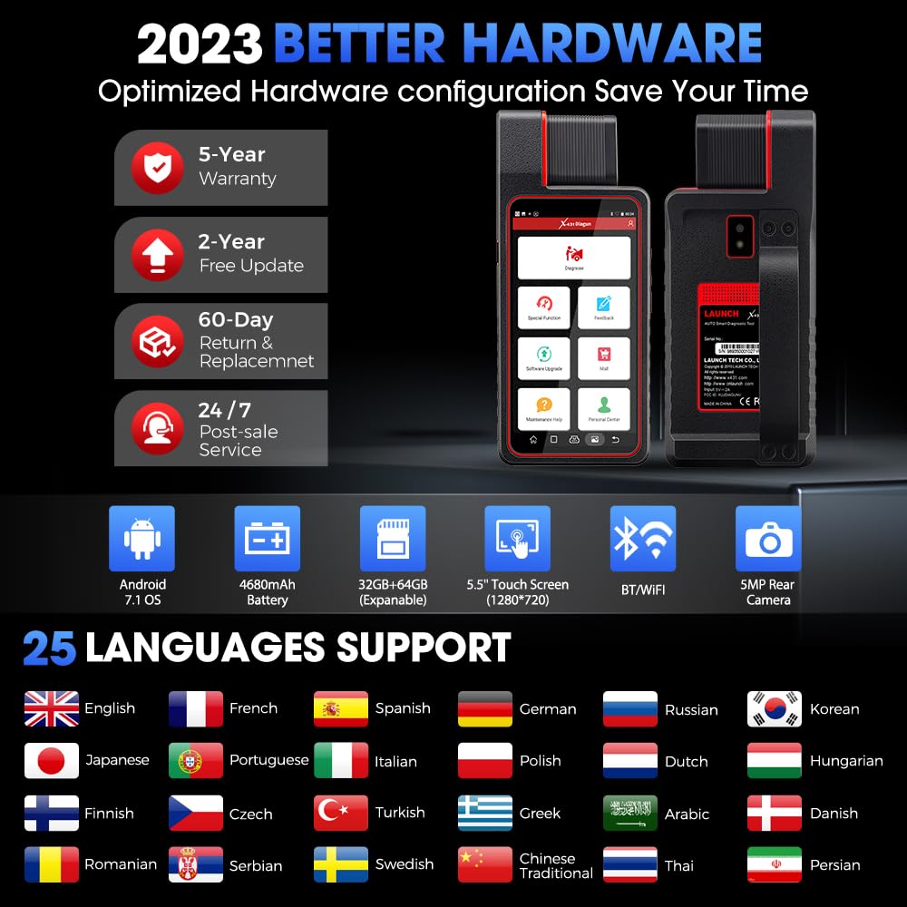2023 Elite LAUNCH X431 Diagun V BiDirectional Scan Tool, Full Systems