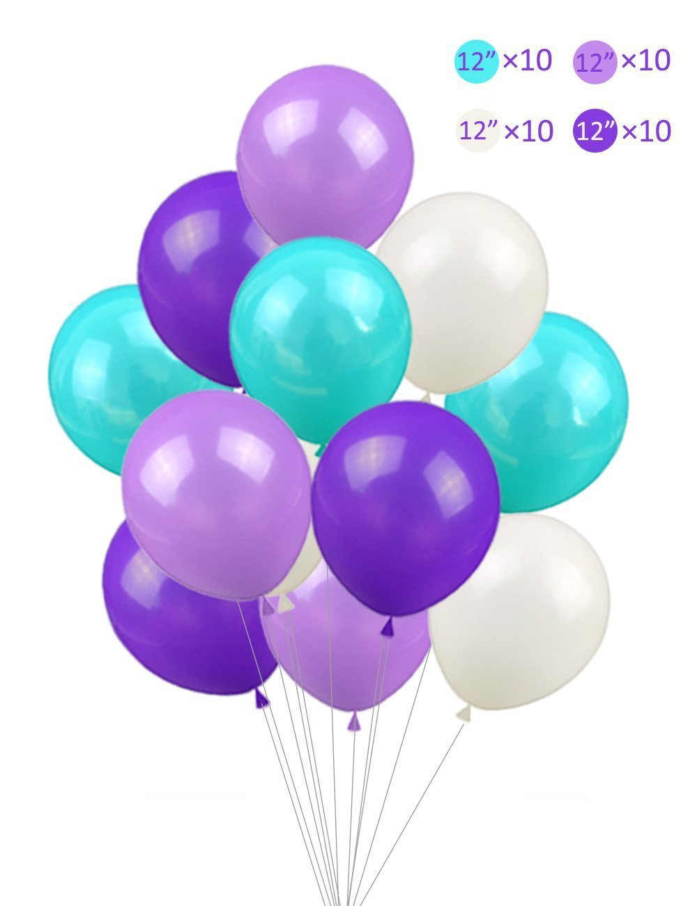 Mermaid Party Supplies-Girls Birthday Party Decorations Pack of Happy Birthday Banner, Paper pom poms flowers, Mermaid party hats, Mermaid cupcake toppers, Latex balloons, 76pcs