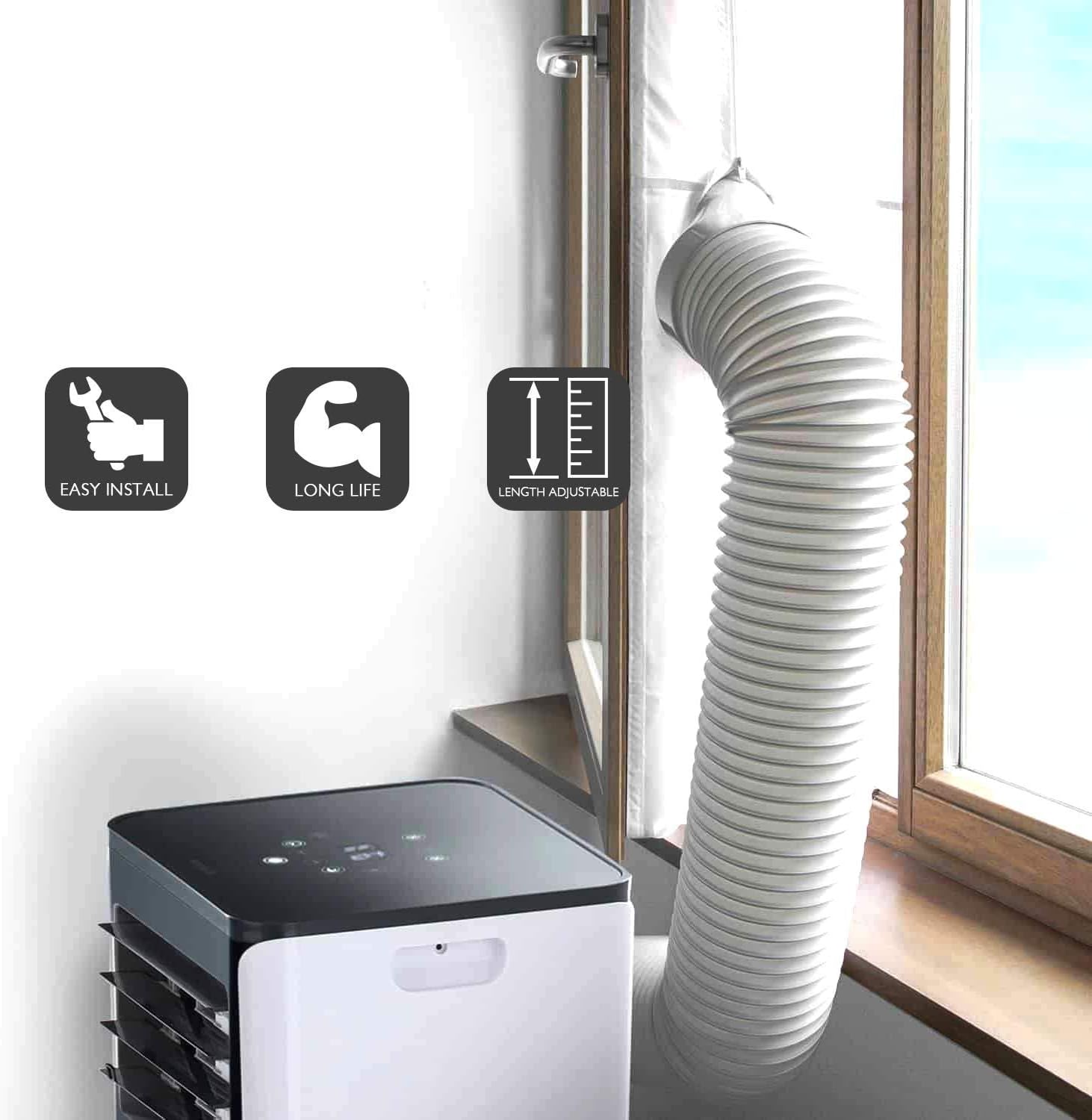 TURBRO Portable Air Conditioner Universal Exhaust Hose - 5 Inch Diameter, 78 Inch Length, Clockwise Thread: Home & Kitchen