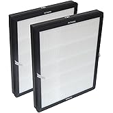 PUREBURG Replacement Filter Compatible with LUNINO E-200 Air Purifier,2-Pack H13 HEPA 3-Stage Filtration Activated Carbon 2-in-1