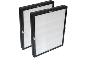 PUREBURG Replacement Filter Compatible with LUNINO E-200 Air Purifier,2-Pack H13 HEPA 3-Stage Filtration Activated Carbon 2-in-1