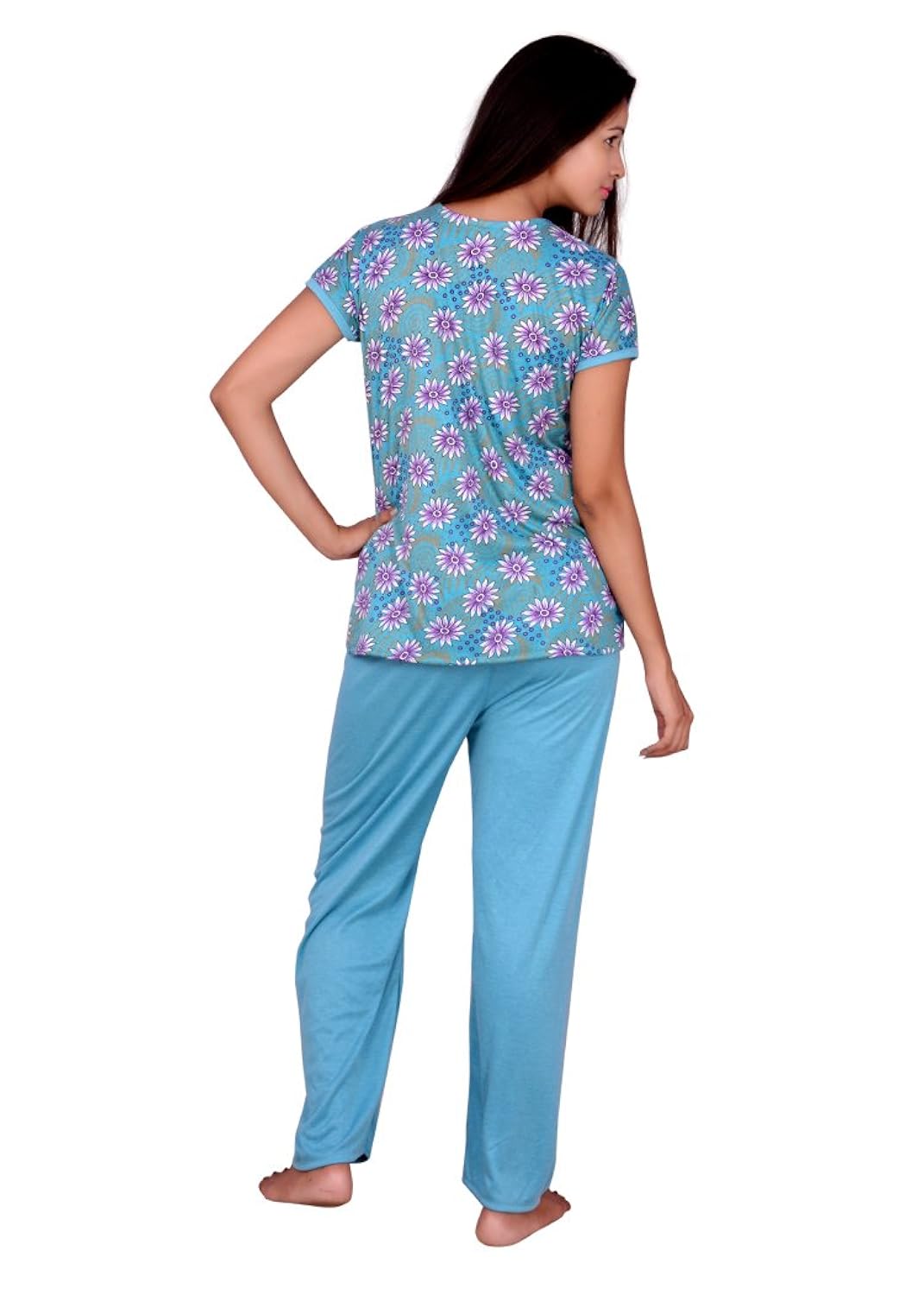 kanika women cotton top & payjama set-blue