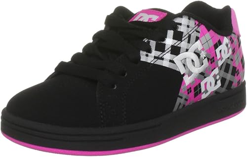 black and pink dc shoes