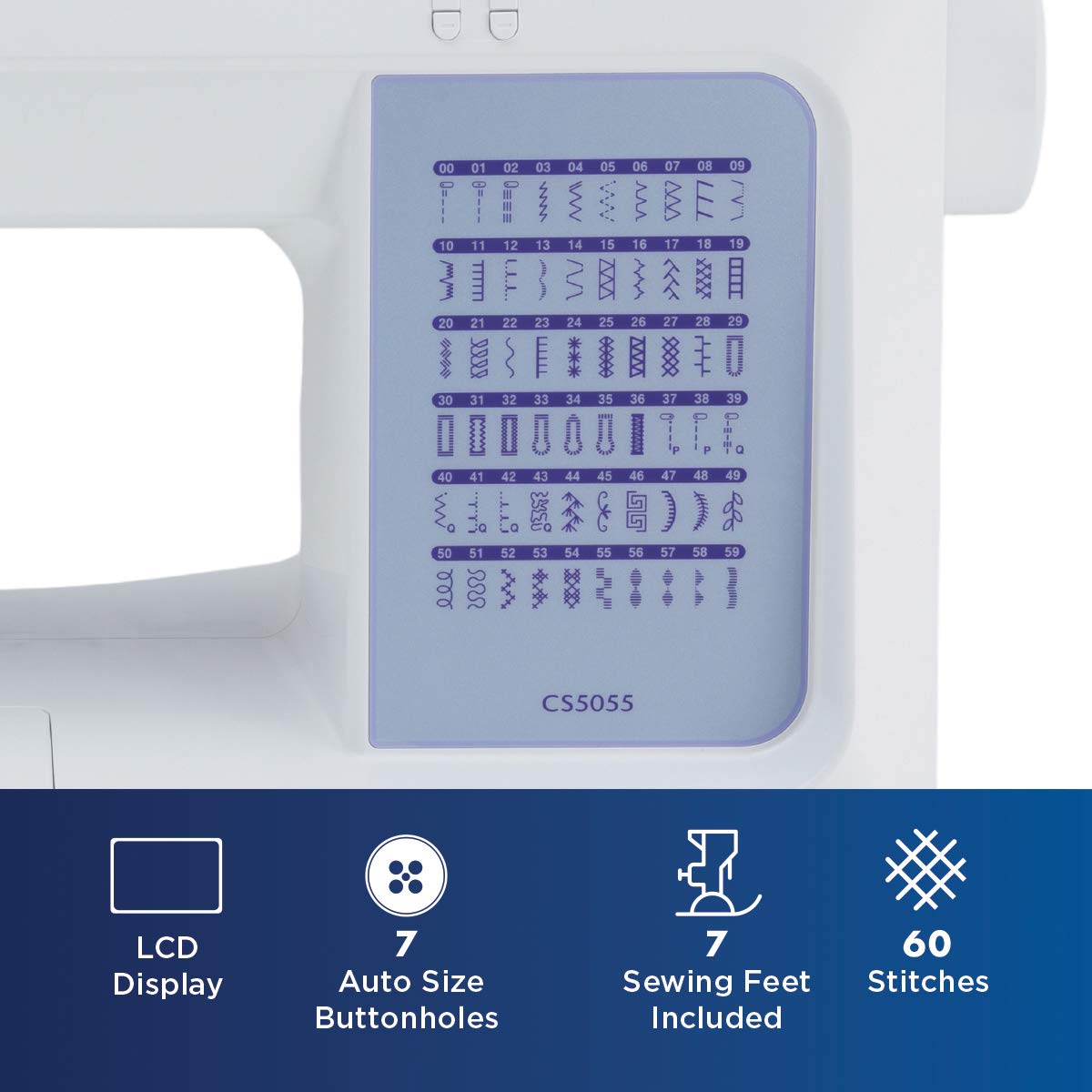 Brother CS5055 Computerized Sewing Machine with 60 Built-in Stitches and Bobbins