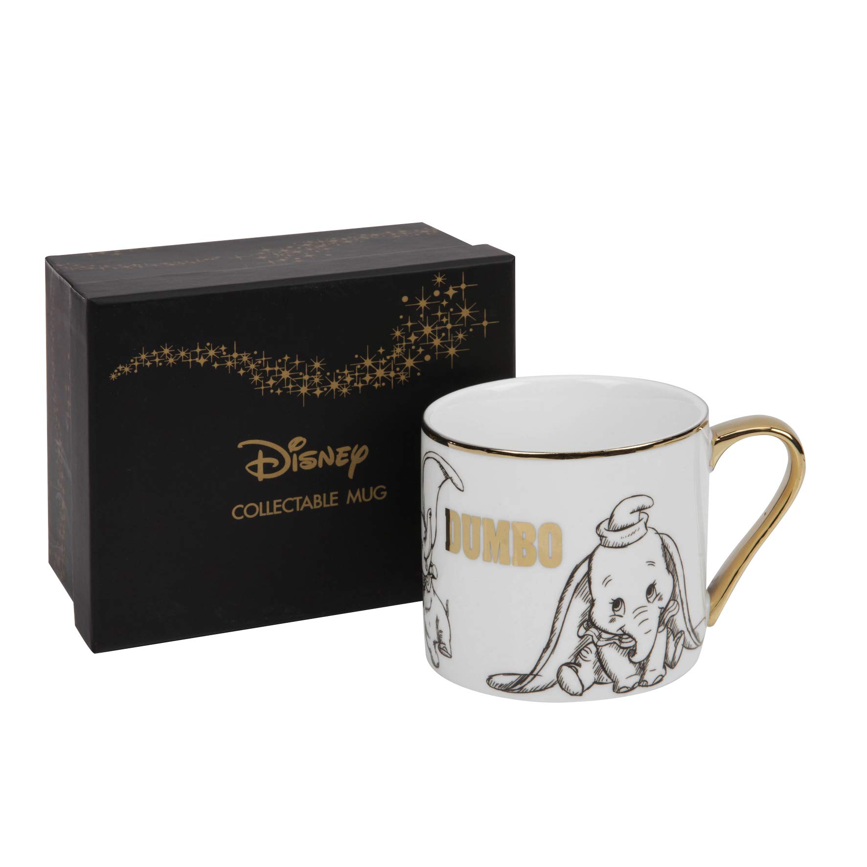 Disney - Classic Collectable Gift Boxed Mug - Dumbo - Porcelian Gold Rim & Handle Mug - Officially Licensed Merchandise - Gifting & Homeware for Drinks, Tea & Coffee.