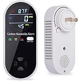 Carbon Monoxide Detector Plug in Wall, WESHLGD Portable Carbon Monoxide Detector for Travel, 3-in-1 CO Detector for Home and Travel Camping(CO Gas Meter Temperature Humidity Sensor)