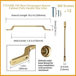 Goo-Ki 6 Pack Champagne Bronze Cabinet Handle
