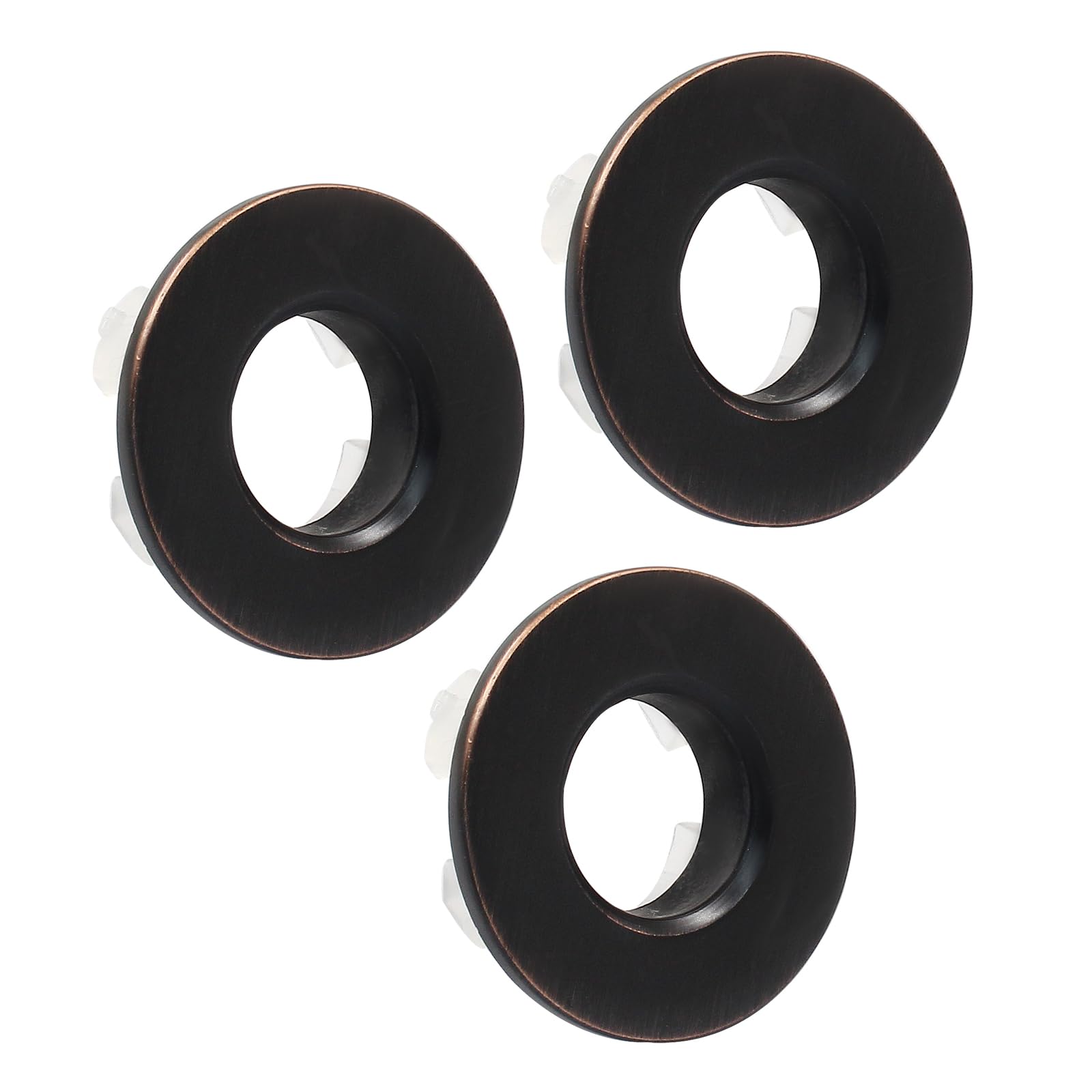 Cjueiom 3 Pcs Dark Bronze Sink Overflow Rings, Round Sink Overflow Drain, Sink Hole Cap Cover Insert in Hole for Kitchen, Bathroom, Hand Basins