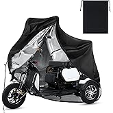 Electric Wheelchair Cover, Heavy Duty Wheelchair Cover, Waterproof Mobility Scooter Covers, Protective Covers for Wheelchairs - Prevent Snow, Wind, Rain, Sun Ray (Black)