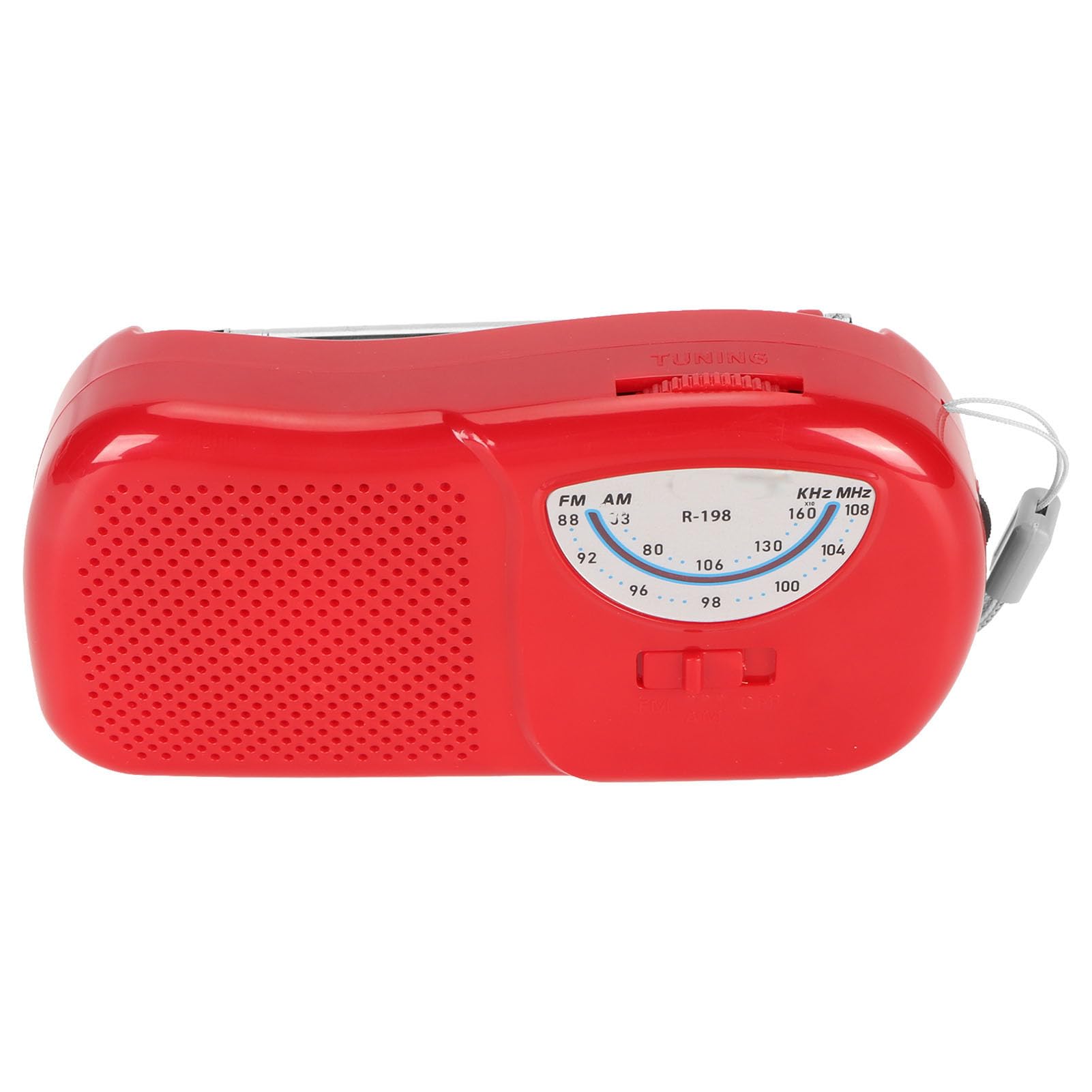 Portable AM FM Radio, Battery Operated Pocket Transistor Radio Red Built-in Speaker with 4 Sections Telescopic Antenna, for Indoor Outdoor