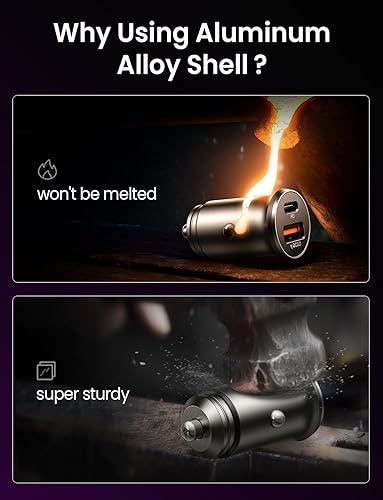 LISEN 54W Car Phone Charger USB C, Cigarette Lighter Adapter, Car