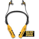 DEWALT 2-in-1 Neckband Bluetooth Headphones w/Built-in Speakers, Jobsite Wearable Speaker & Around Neck Headphones, Wireless 