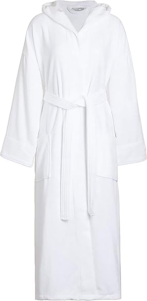 mens white dressing gown with hood
