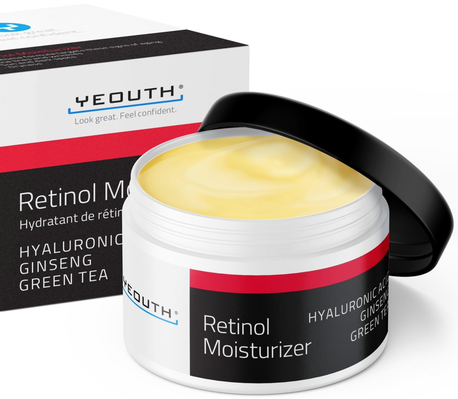 YEOUTH Retinol Cream for Face, Retinol Face Cream for Women and Men with Hyaluronic Acid and Green Tea, Night Moisturizer for a Smoother Appearance 60ml