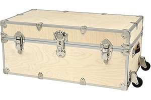 Rhino Trunk & Case Rhino Trunk and Case Rhino Naked Large Trunk with Wheels, 32"X18"X14", Brown