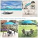Ohuhu 8 FT Beach Umbrella, Patio Umbrella W/Tilt, Telescoping Pole, Screw Sand Anchor, Blue (Light Blue)