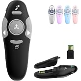 QUI Presentation Clicker Wireless Presenter Remote, Black, A | Clicker for PowerPoint Presentation Remote, PowerPoint Slide Advancer for Mac/Windows/Google Slide/Keynote