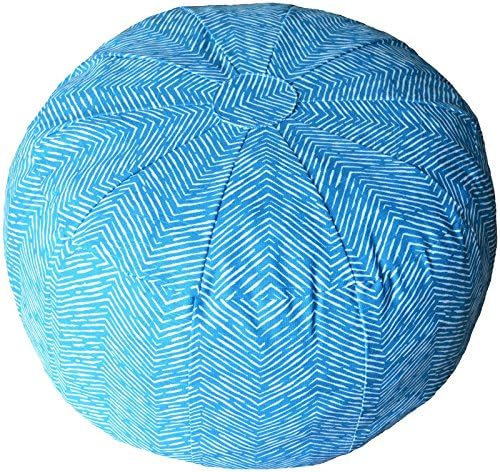 Oliver B Turquoise Herringbone Pouf- Turquoise