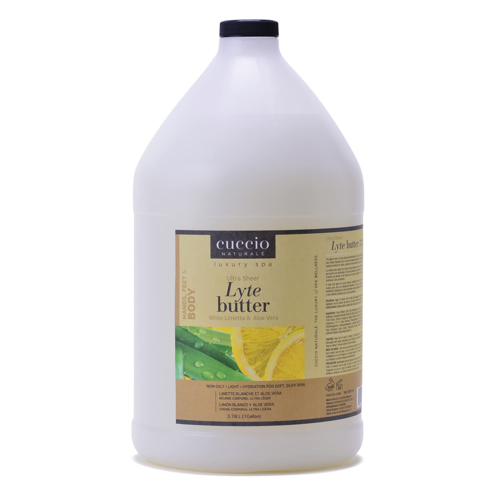 Cuccio Lyte Ultra Sheer Body Butter White Limetta and Aloe Vera