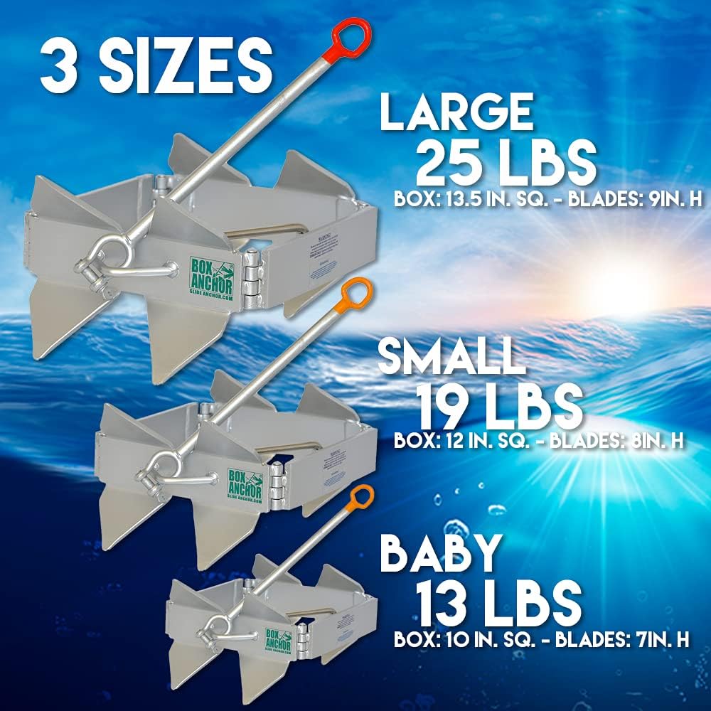 Slide Anchor - Box Anchor for Offshore Boat Anchoring - Includes Storage Bag (Bag Colors May Vary) : Sports & Outdoors