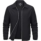 MAGCOMSEN Men's Lightweight Jackets Full Zip Up Light Coat Laydown Collar Jacket Casual Windbreaker Jacket with Zip Pockets