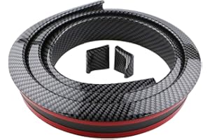 TuTuYa Universal Carbon Fiber Trunk Spoiler Lip Kit, 4.92ft/1.5m Universal Spoiler Car Rubber Strip Bar Spoiler Tailfin Tailfin Rear Wing Tailgate Hatchback for Most of Popular Cars