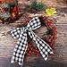 URATOT White and Black Plaid Burlap Ribbon Gingham Christmas Wrapping Ribbon Wired Plaid Ribbon for Crafts Decoration, Floral Bows Craft, 236 by 1.96 Inches