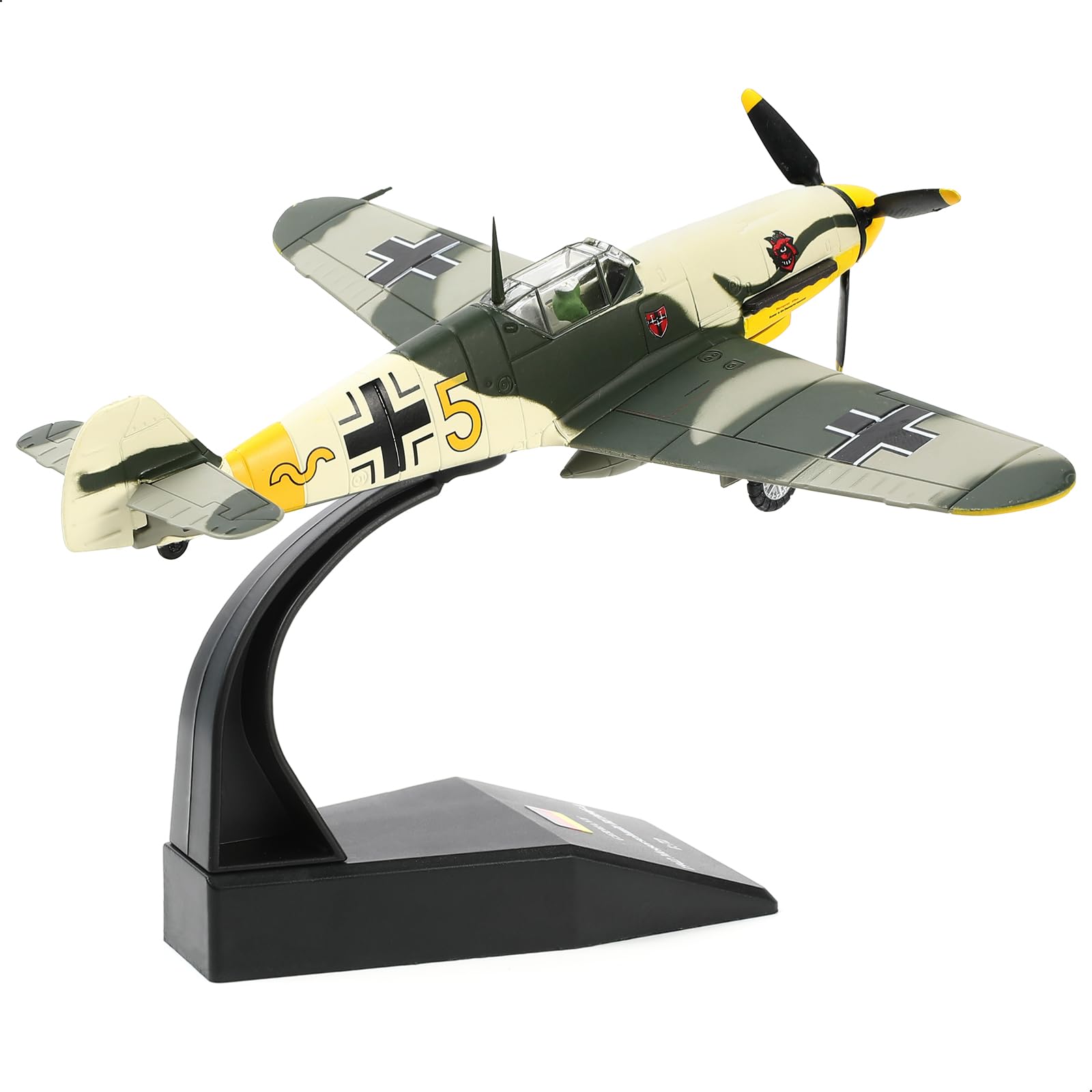 NUOTIE 1/72 Scale German WWII Messerschmidt BF-109 Fighter Model Diecast Airplanes Military Display Model Aircraft for Collection Classic Model (Jungle Camouflage)