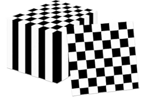 YYBD 100 Pack Checkered Flag Napkins Black and White Dessert Napkins Disposable Paper Lunch Napkins Racing Race Car Theme Par