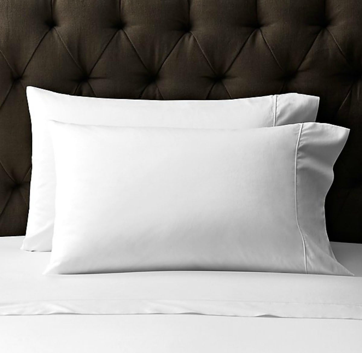 Luxury Hotel Bed Pillows (2+2) Queen Set: (2-Pack) Premium Gel Fiber Filled (Down Alternative) Pillows with 100% Cotton Cover & (2-Pack) Super Plush Cotton Sateen Pillowcases. Hypoallergenic