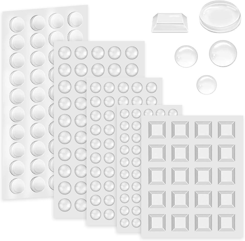 SenZee Clear Rubber Bumper Pads 202 Pcs Self Adhesive Cabinet Door Stoppers