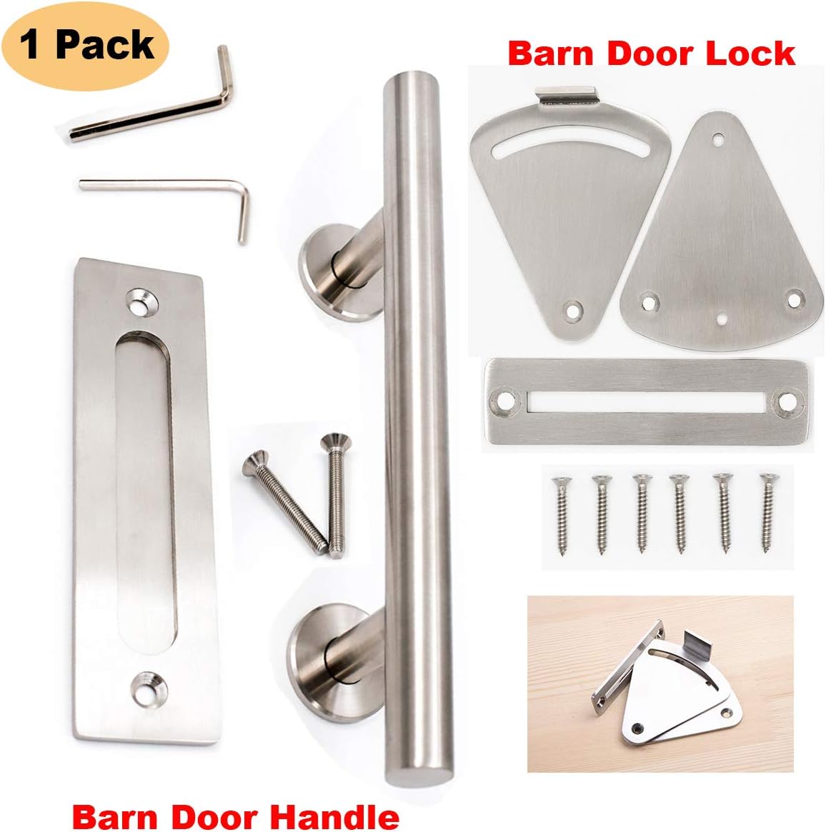 Amazon Com Sliding Barn Door Handle And Latch Lock Set Peaha