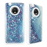 Moto G5 Plus Case, Moto X Case, TJS Creative Luxury Bling Glitter Sparkle Liquid Drop Protection Case Cover Infused with Glitter and Stars Moving Quicksand For Motorola Moto G5 Plus/Moto X (Blue)