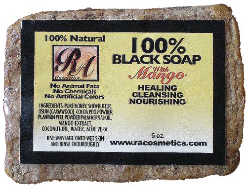 RA COSMETICS100% African Black Soap - Mango 5 oz. (Pack of 6)