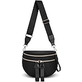 JQWYGB Solid Bum Bags Crossbody Double Pockets Nylon Bum Bag for Women Pure Color Fanny Pack Handbags Wallets Large Sling Belt Purse
