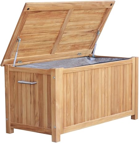 Dehner Aufbewahrungsbox Bora Ca 120 X 60 X 61 Cm Fsc Teakholz Natur Amazon De Garten