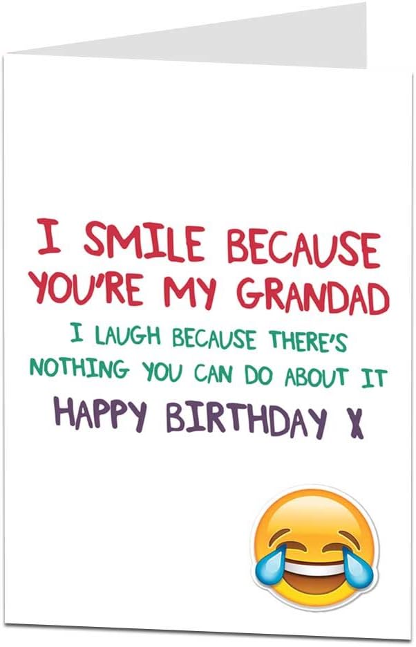 Funny Happy Birthday Card For Grandad Amazon Co Uk Stationery Office Supplies Funny Birthday Cards For Grandpa