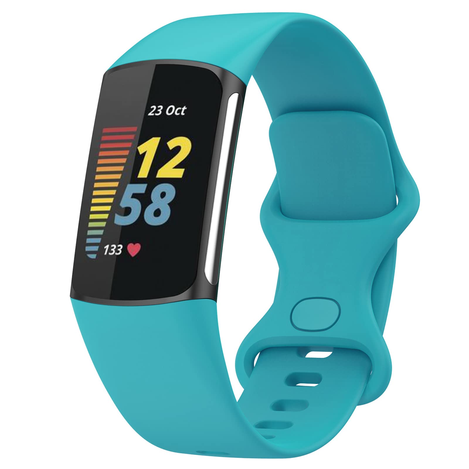 TopPerfekt Straps Compatible with Fitbit Charge 6 Strap, Adjustable Soft Silicone Sport Replacement Watch Band Wristbands Bracelet for Charge 5 Activity Tracker Women Men (Teal, Large) โ image 1