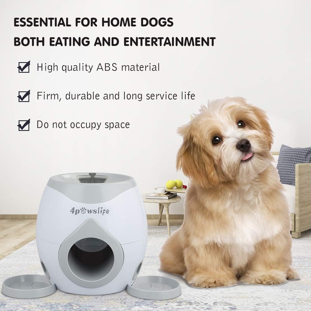 Pet Supplies : 4pawslife Automatic Dog Feeder, Interactive Dog Ball Fetch and Treat Dispenser Treat Toy Tennis Ball Reward Machine for Dogs, Funny Dog Foraging Play Toy : 