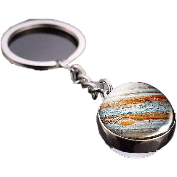 Jupiter Planet Keychain - Metal Alloy With Epoxy Dome Keyring, 2.75 Inch Space Themed Gift - View #12