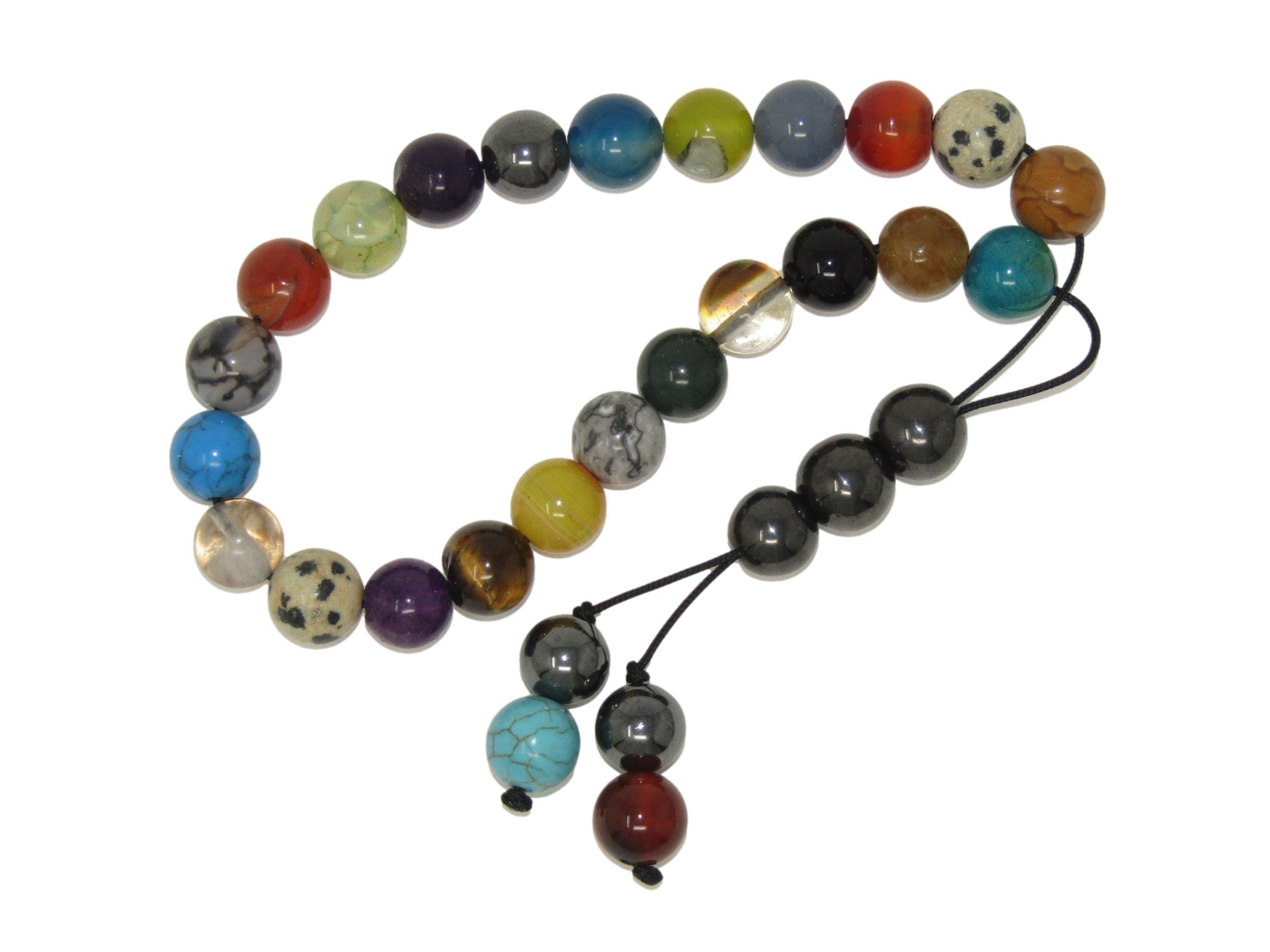 N9 MG - Greek Style Loose Strung Worry Beads 10mm Mixed Gemstone Beads Handmade