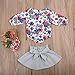 Infant Baby Girl Long Sleeve Floral Romper Bowknot Dress Skirt Casual Outfit