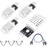 SATUY 4Pcs DHT22/AM2302 Digital Temperature Humidity Sensor Module | Include Dupont Cable, Monitor Temp -40~80℃, Humidity 0~100% RH for A-rduino Electronic Practice DIY, Replace SHT11 SHT15
