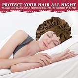 ACWOO Satin Bonnet Hair Wrap Sleep Cap Elastic Band Women Girls view 7