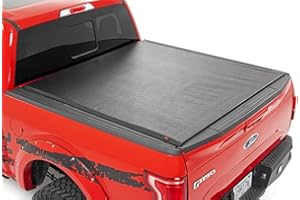 Rough Country Soft Roll-Up Truck Bed Cover for Ford F-150/Lightning & Raptor (2015-2025) - Fits 5'7 (67") Bed, Weather-Resistant Tonneau Cover