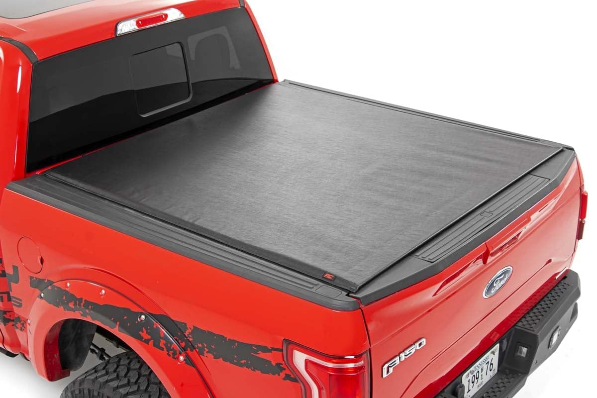 Photo 1 of **It is used, it is missing a part and it is not known if it works 100%.***Rough Country Soft Roll-Up Truck Bed Cover for Ford F-150/Lightning & Raptor (2015-2025) - Fits 5'7 (67") Bed, Weather-Resistant Tonneau Cover