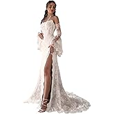 Mermaid Lace Wedding Dresses for Bride 2025 Boho A-Line Bridal Dresses for Women V Neck Wedding Gowns