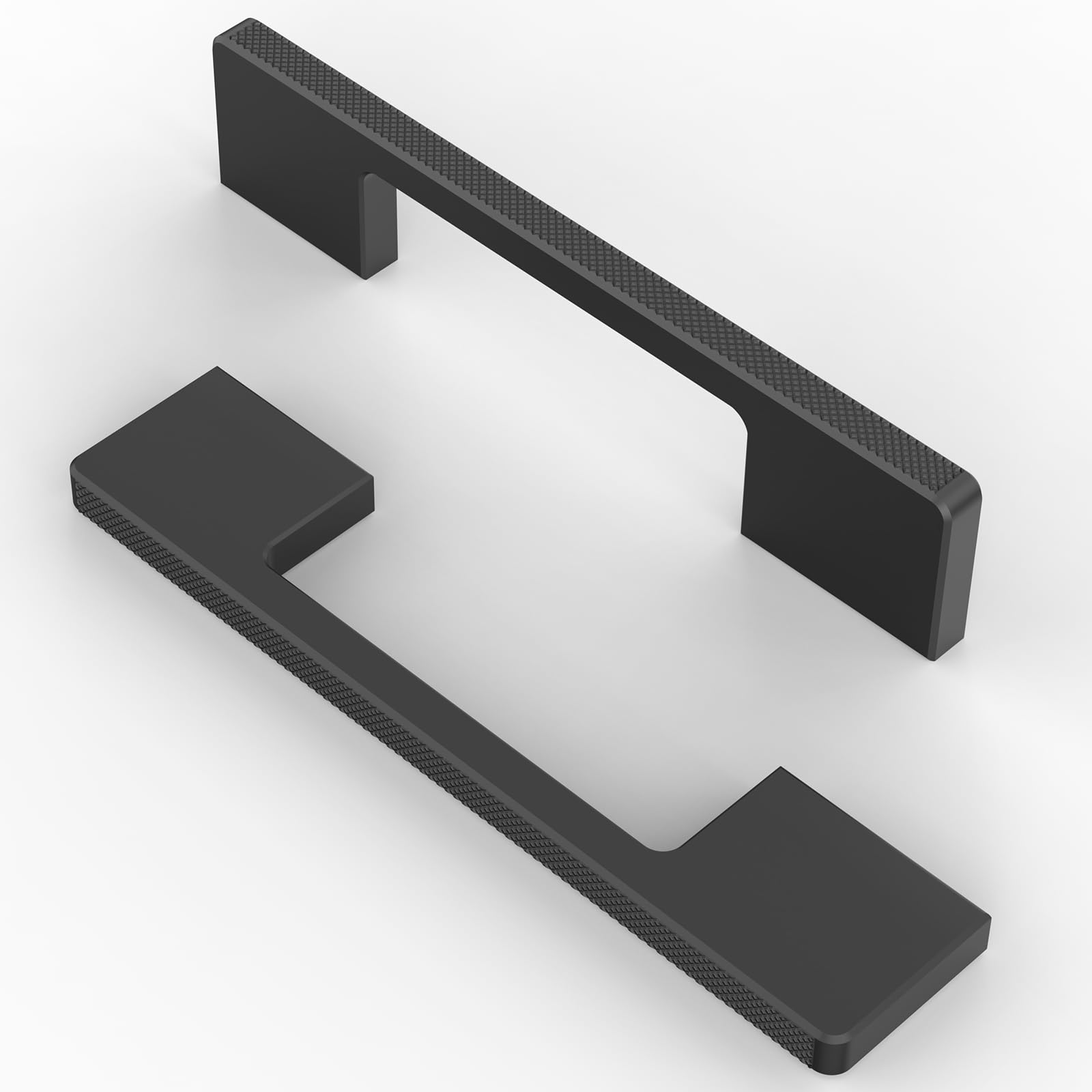 FURNIWARE 10 Piece Kitchen Cabinet Handles, Carving Drawer Pulls 128mm(5 Inch) Hole Center Matt Black Cabinet Hardware Handles Hardware Drawer Pulls Drawer Handles Kitchen Cabinet Door Pulls